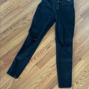 Fashion Nova Dark Skinny Jeans with Knee Rips